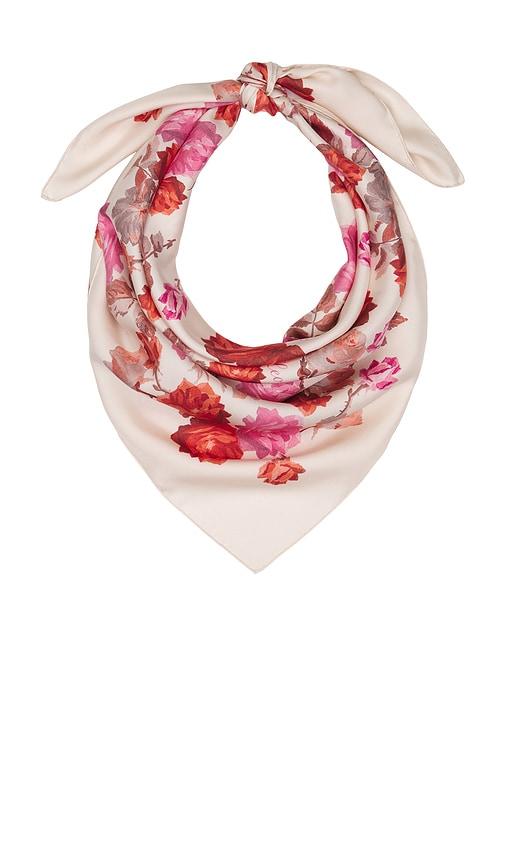 frame x alexandra leclerc the lucky silk scarf in cream.