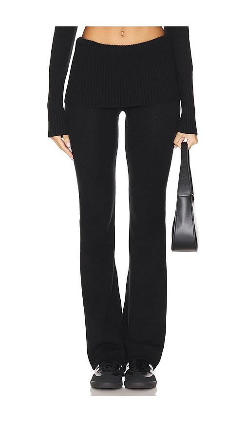 frankies bikinis aimee cloud knit pant in black. - size l (also in xl)