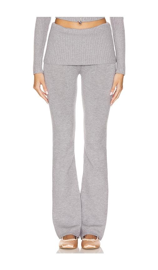 frankies bikinis aimee cloud knit pant in grey. - size l (also in s, xs)