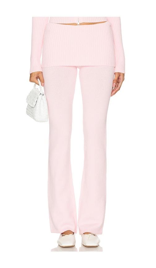 frankies bikinis aimee cloud knit pant in pink. - size m (also in xs)