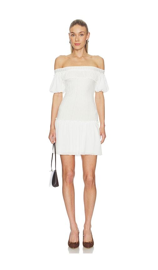 frankies bikinis aura cloud knit mini dress in white. - size m (also in s, xs)