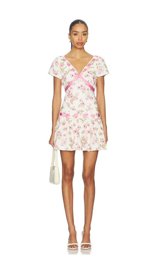 frankies bikinis belladonna poplin mini dress in white. - size l (also in xs, xl)