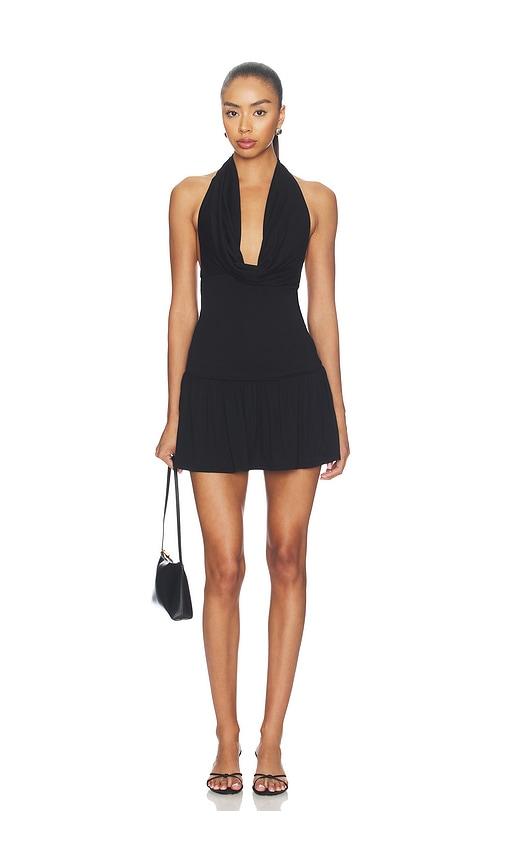 frankies bikinis bowery jersey mini dress in black. - size m (also in xs, s)