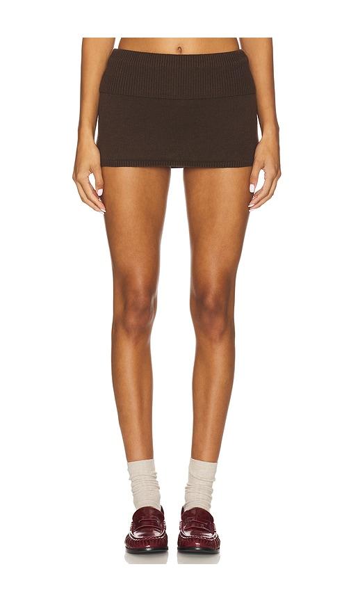 frankies bikinis briar cloud knit skort in brown. - size l (also in m, s)