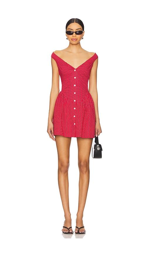 frankies bikinis charlotte dress in red. - size l (also in m, xl, xs)