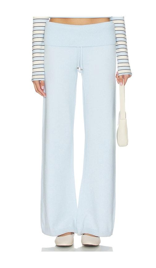 frankies bikinis dawson cloud knit pant in baby blue. - size l (also in xl)