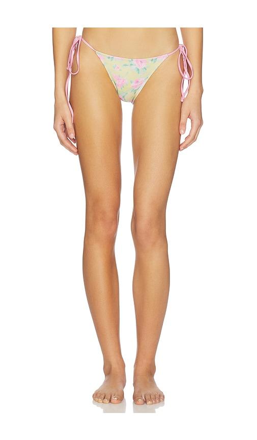 frankies bikinis divine satin bottom in yellow. - size s (also in xs)