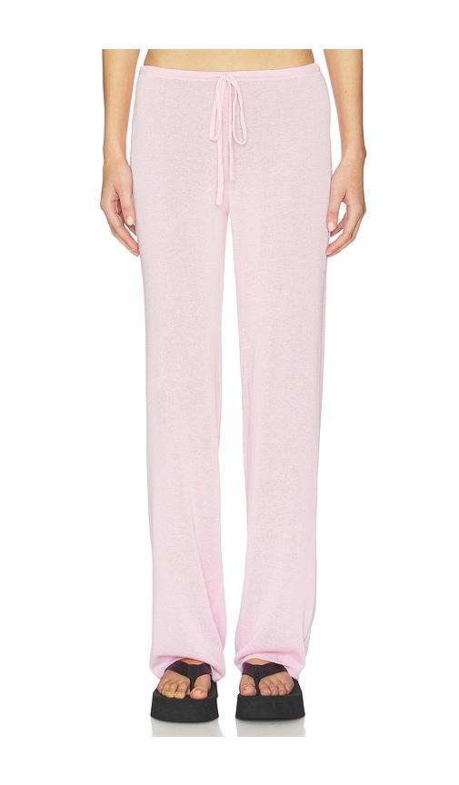 frankies bikinis ela knit pant in pink. - size m (also in s)