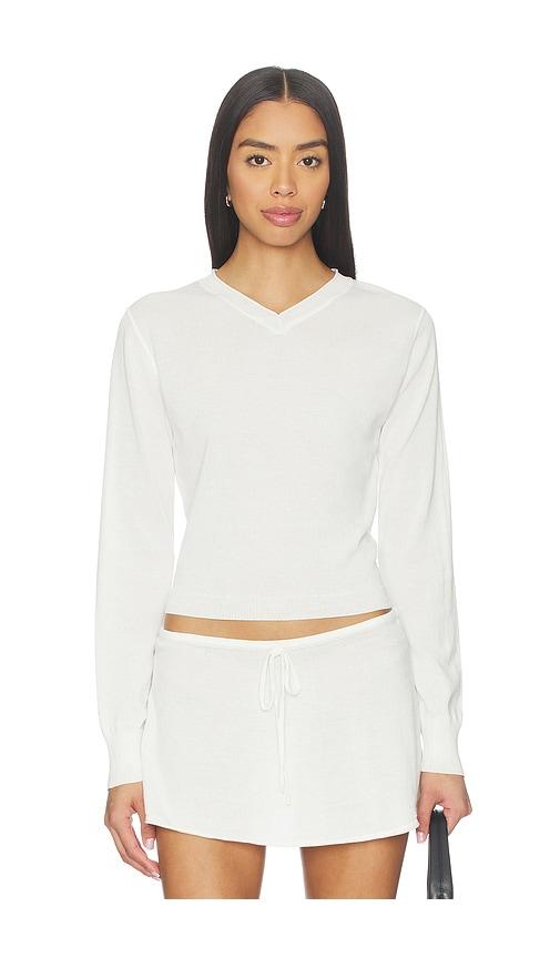 frankies bikinis eli knit sweater in white. - size m (also in s)
