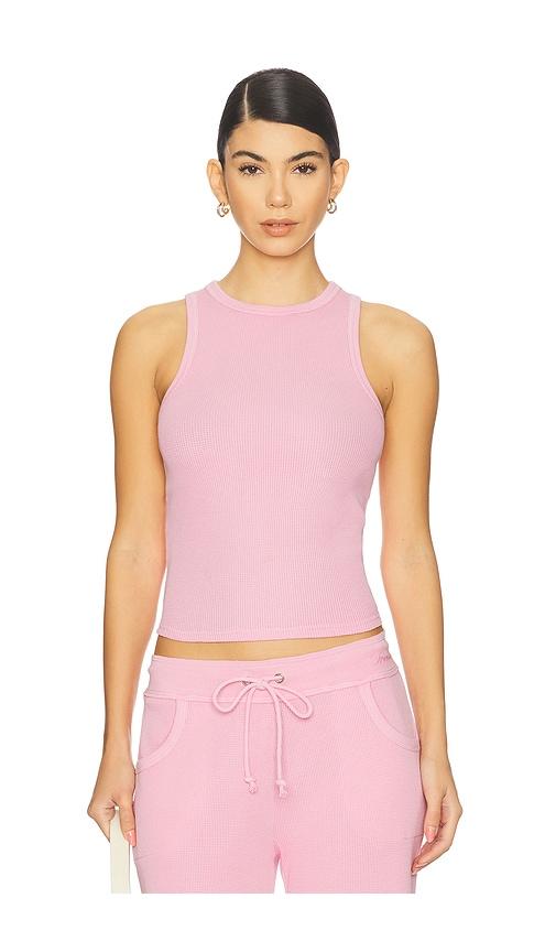 frankies bikinis emma thermal tank top in pink. - size l (also in m)