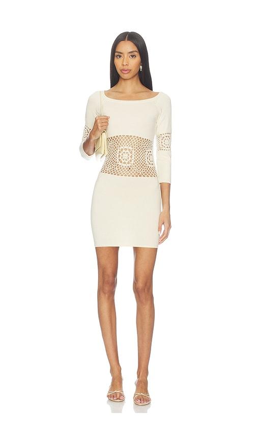 frankies bikinis festival cloud knit mini dress in white. - size l (also in s, xs, m)