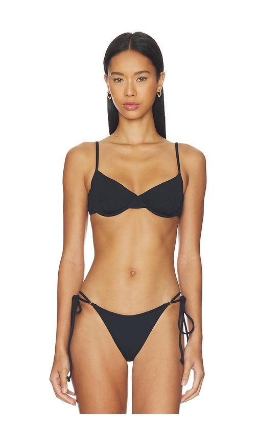 frankies bikinis ireland bikini top in black. - size l (also in s, xs, m)