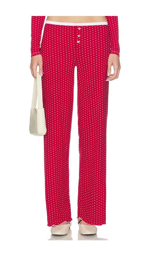 frankies bikinis joy modal sleep pant in red. - size m (also in xs, s)