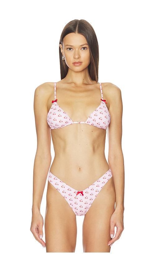 frankies bikinis lumia bikini top in pink. - size l (also in m, xl)