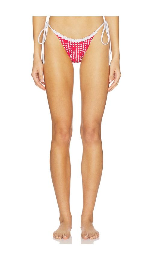 frankies bikinis mackenzie ruffle bottom in red. - size m (also in s, xs)