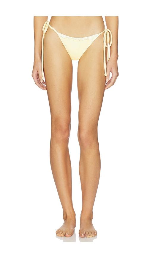 frankies bikinis mackenzie terry bottom in lemon. - size l (also in s, xs, m, xl)