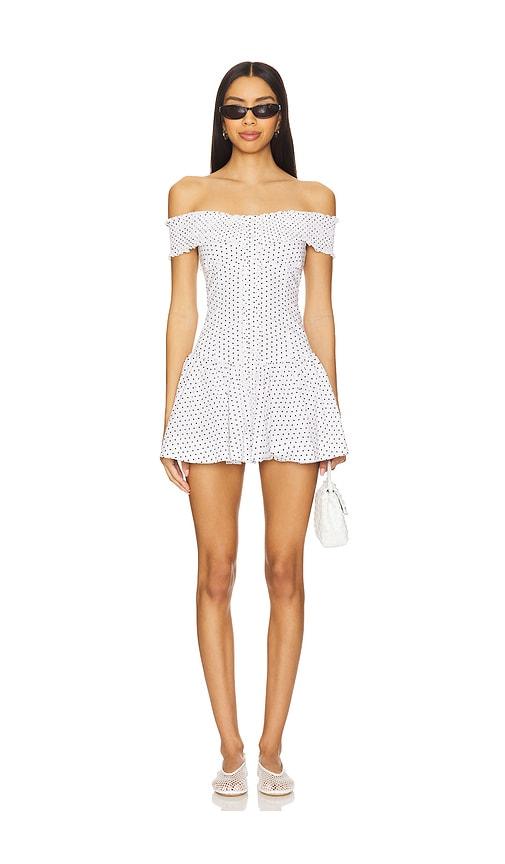 frankies bikinis mae mini dress in white. - size l (also in xxs, m)