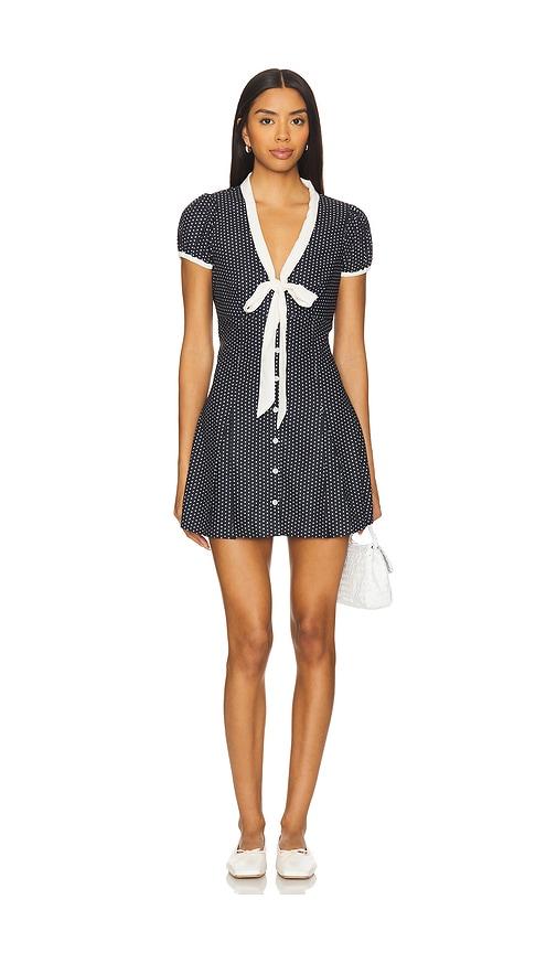 frankies bikinis manhattan crepe dress in black & white. - size m (also in xs)