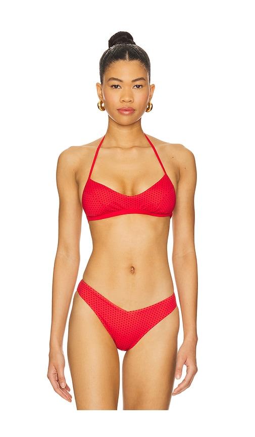 frankies bikinis micah bikini top in red. - size l (also in m, xl)