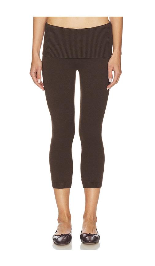 frankies bikinis milo cloud knit capri pant in chocolate. - size m (also in s, xs)