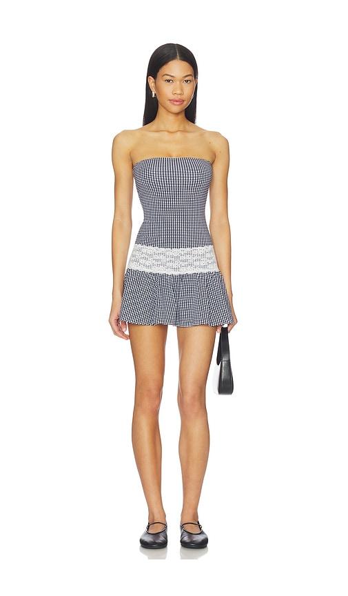 frankies bikinis mirage cotton jersey mini dress in navy,white. - size l (also in m, s, xl, xs)
