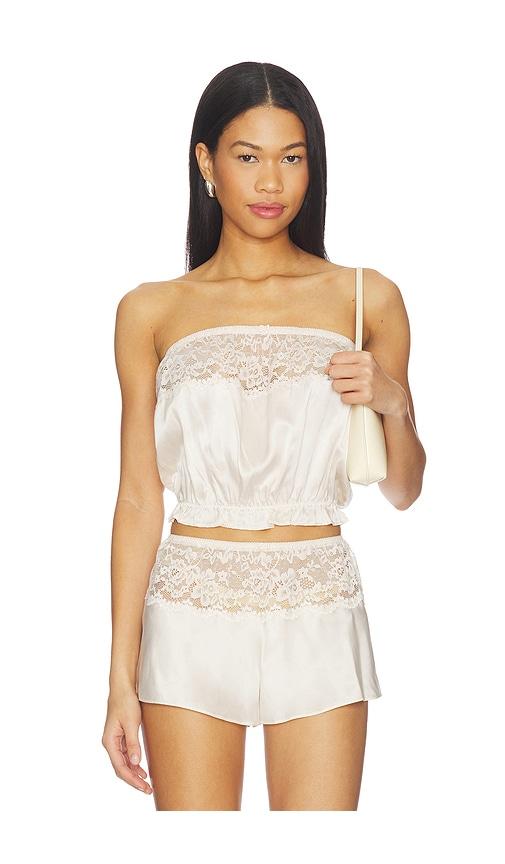 frankies bikinis rosie silk sleeveless blouse in cream. - size l (also in s, xxs, xs, m)