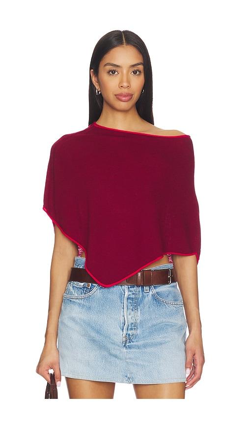 frankies bikinis scout knit poncho in ember in red. - size l/xl (also in s/m)
