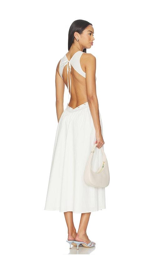 frankies bikinis soleil cotton midi dress in white. - size m (also in s)