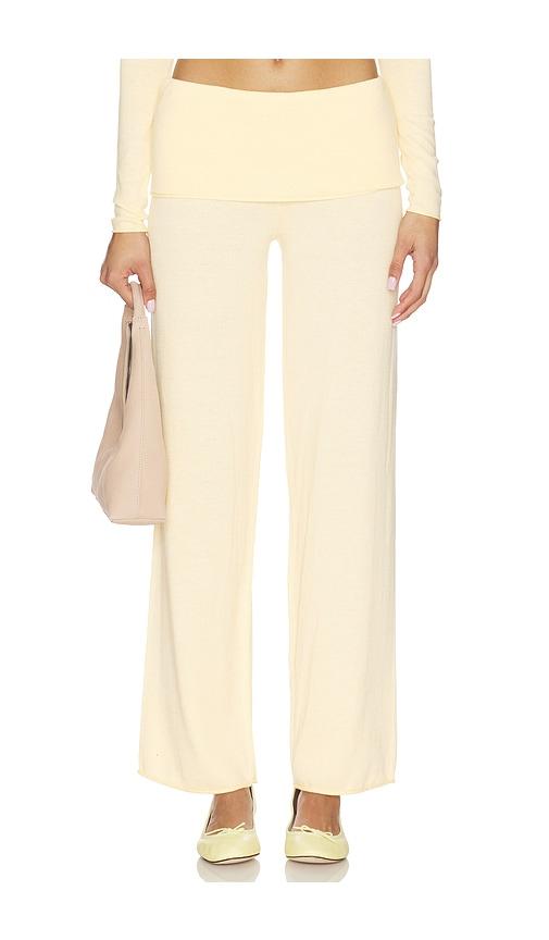 frankies bikinis storm knit pant in yellow. - size m (also in s, xs, xxs)