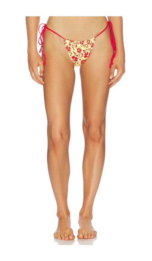 frankies bikinis tia bikini bottom in red,yellow. - size l (also in xs, m, xl)