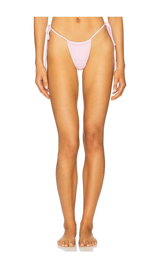 frankies bikinis tia ribbed bikini bottom in pink. - size l (also in m, xl)