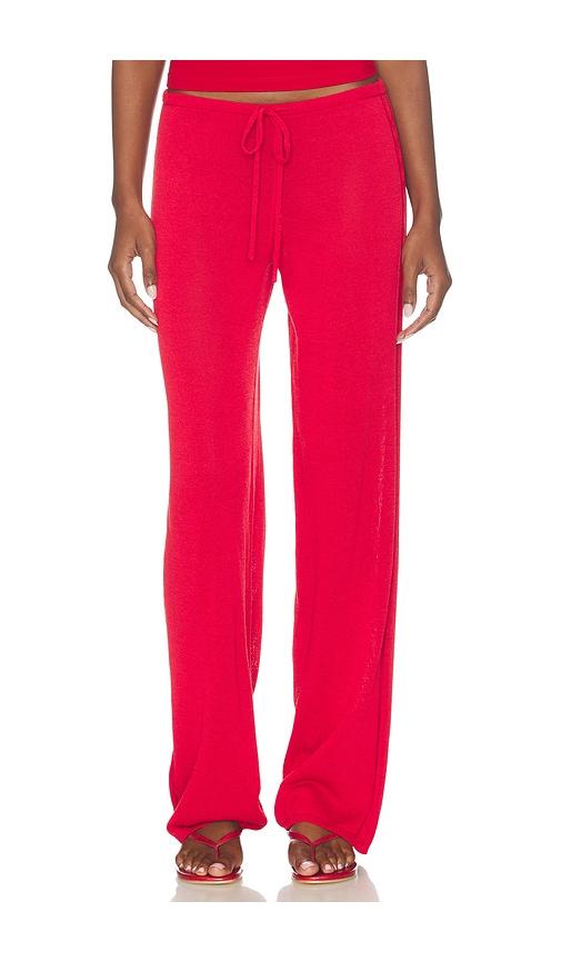 frankies bikinis x jennie ela knit pant in red. - size l (also in m, s, xs, xxs)