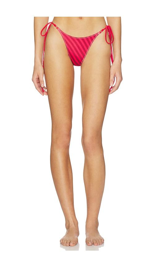frankies bikinis x jennie mackenzie satin bottom in red. - size l (also in m, s, xs)