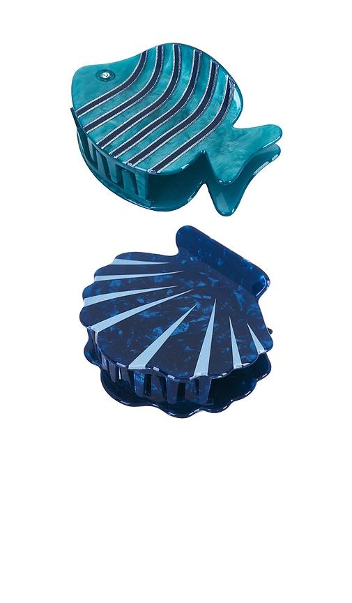 frasier sterling amalfi claw clip set in blue.