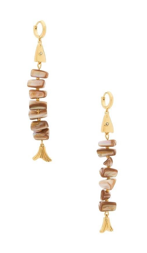 frasier sterling fresh catch earrings in metallic gold.