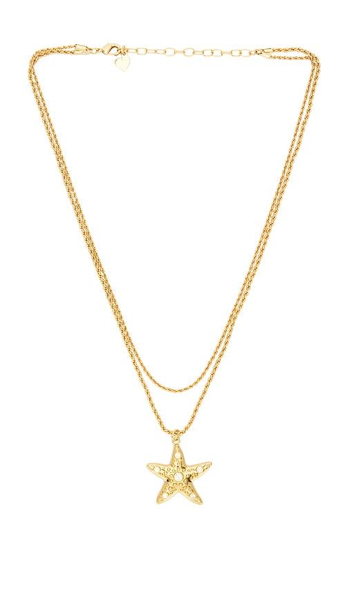 frasier sterling sea star necklace in metallic gold.