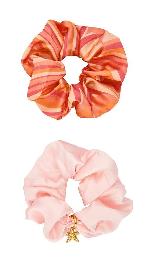 frasier sterling spritz scrunchie set in pink.
