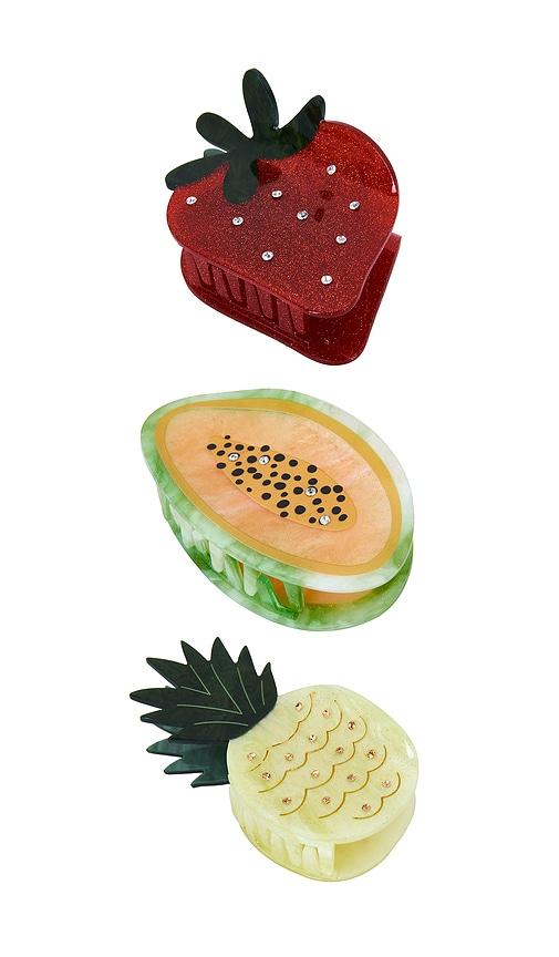 frasier sterling sugarfruit claw clip set in red.