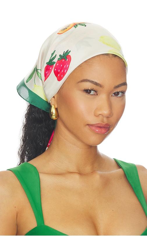 frasier sterling summer fruit scarf in green.