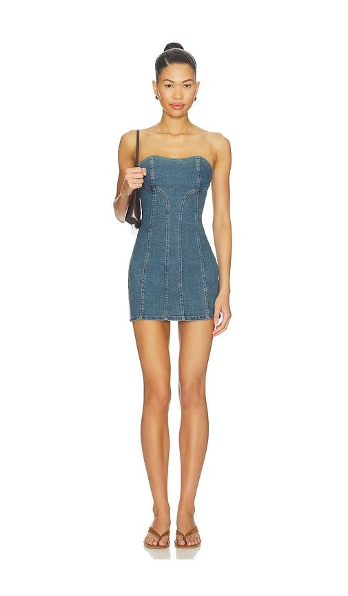free people alexa mini dress in blue. - size 10 (also in 2, 4, 6, 8, 12)