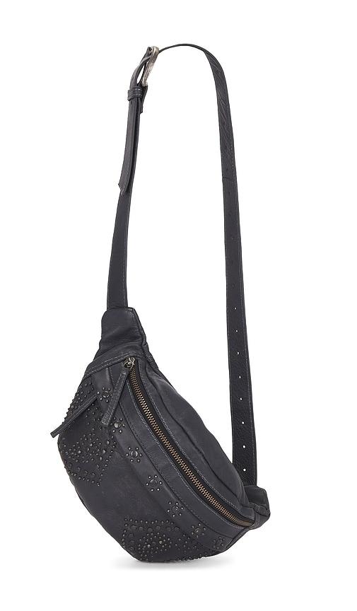 free people ana adorned sling bag in black in black.