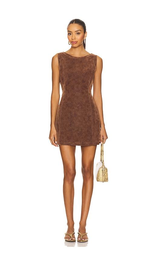 free people atlas suede mini dress in brown. - size l (also in xs)