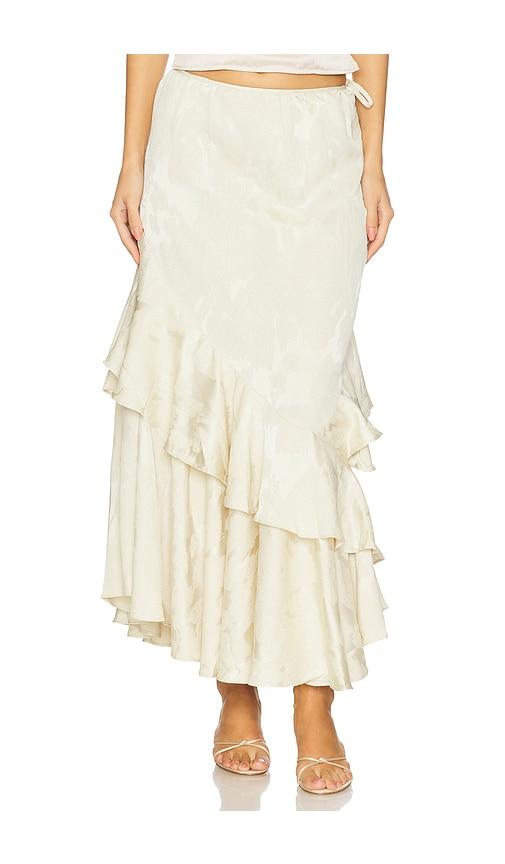 free people autumn promenade maxi skirt in cream. - size 2 (also in 4, 6)