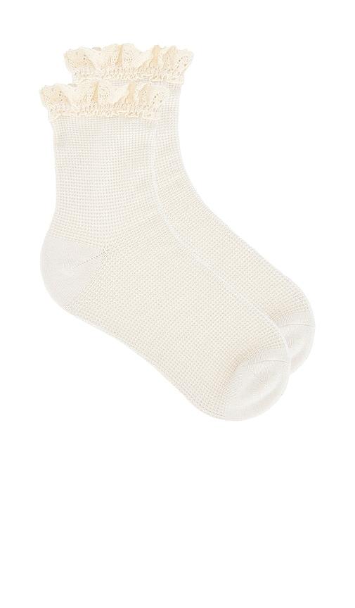 free people beloved waffle knit ankle in ivory.