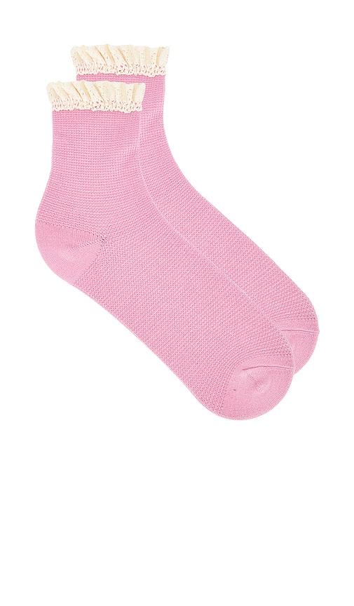 free people beloved waffle knit ankle in pink.