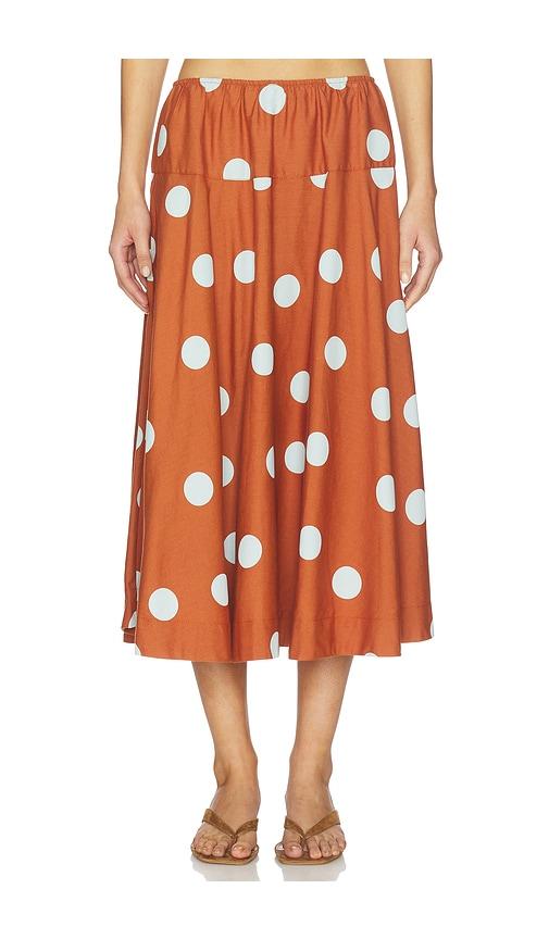 free people betty drop waist skirt in brown. - size l (also in s, m, xl)