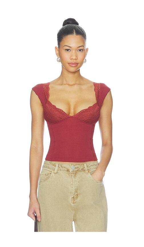 free people blush hour tee in red. - size l (also in m, s)