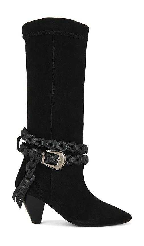 free people bridget belt slouch boot in black. - size 7 (also in 9.5)
