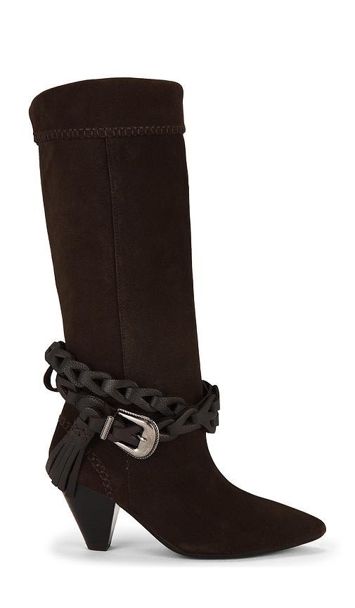 free people bridget belt slouch boot in chocolate. - size 8 (also in 9)