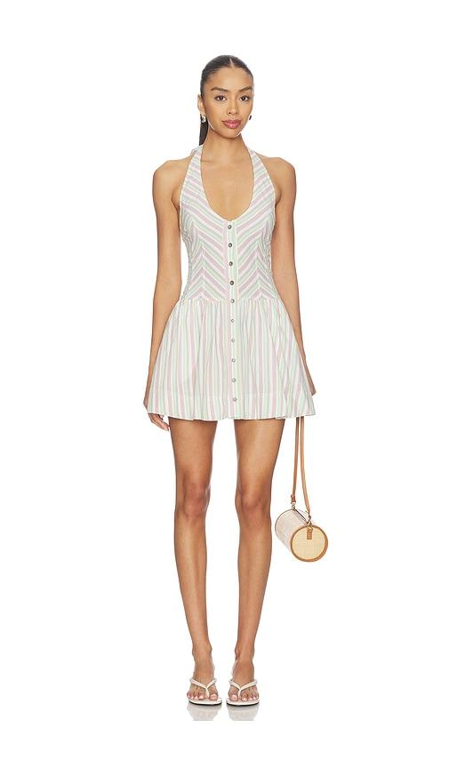 free people clean break mini dress in light grey,blush. - size l (also in xs, s, m, xl)